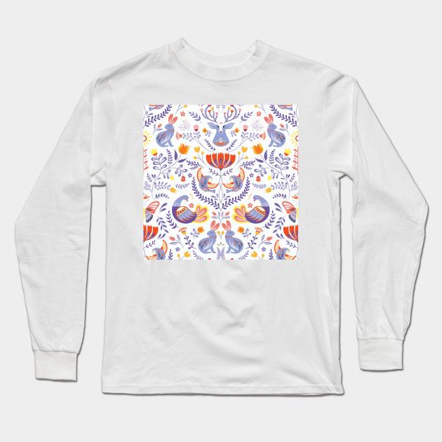 Scandinavian Summer Garden Long Sleeve T-Shirt by Unalome_Designs